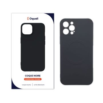 Coque iPhone 12 Pro Noir TPU Compatible Magsafe